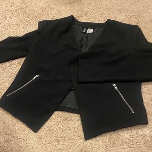 Black  Women's crop style blazer Jacket